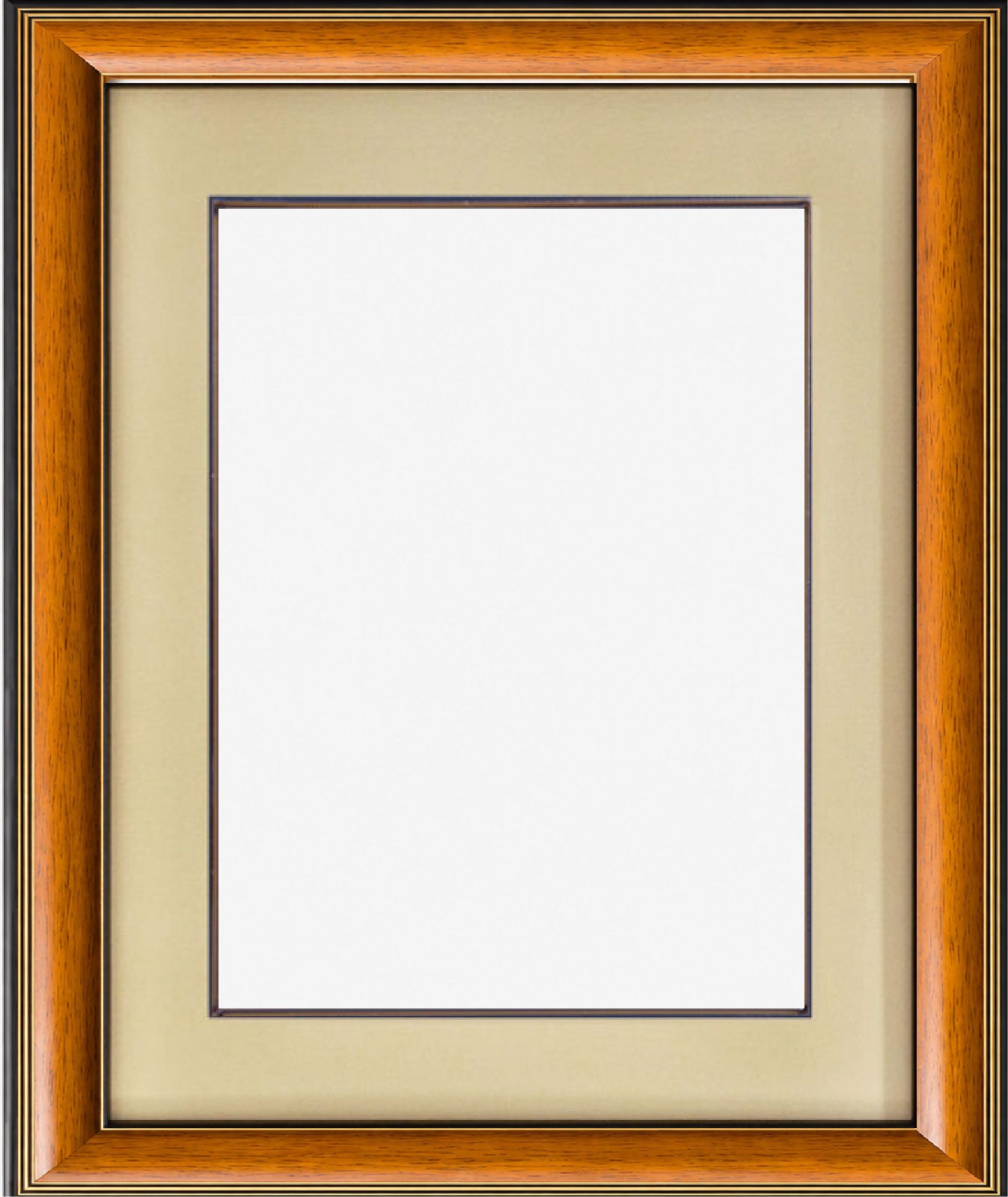 Size #3 Amber-colored frame with a beige mat