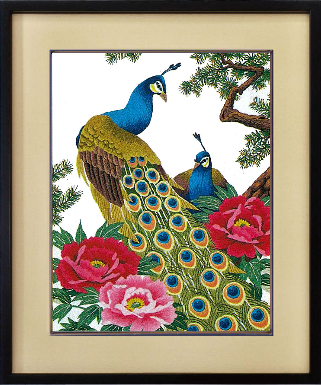 No.456 Peacock and Peonies