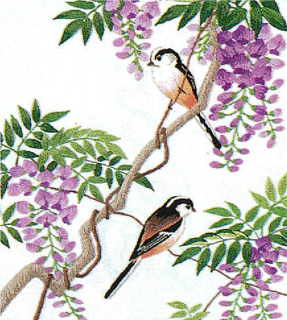 No.112 Wisteria and Long-Tailed Tits