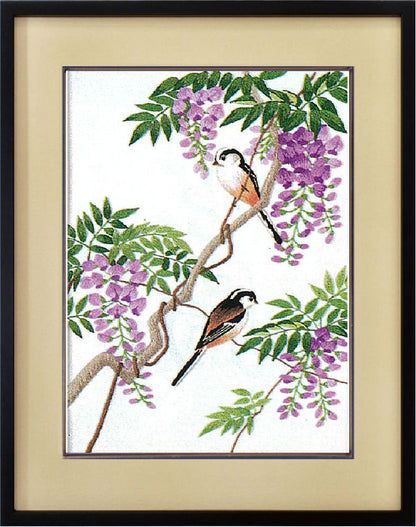 No.112 Wisteria and Long-Tailed Tits