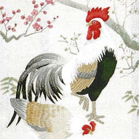 No122 にわとりと梅花