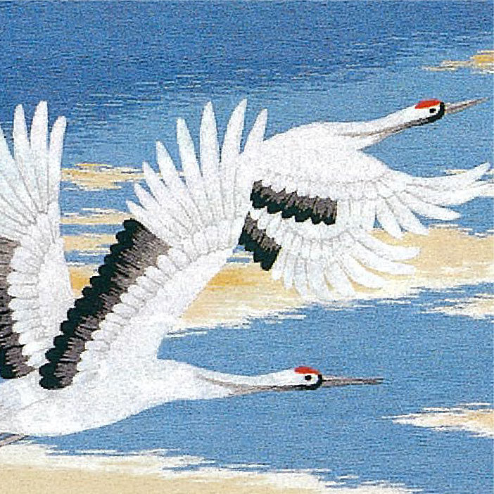 No173 二羽の飛び鶴