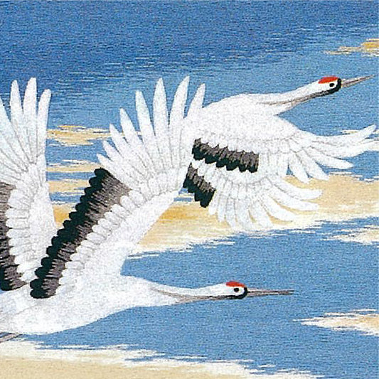 No173 二羽の飛び鶴