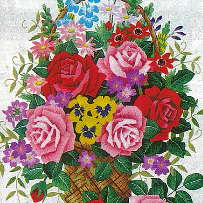 No295 バラの花かご