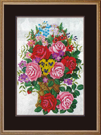 No295 バラの花かご