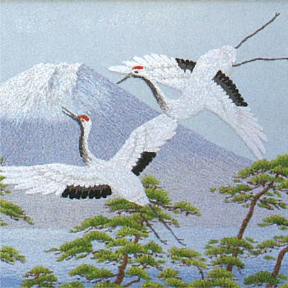 No.43 Mt. Fuji and Dancing Cranes