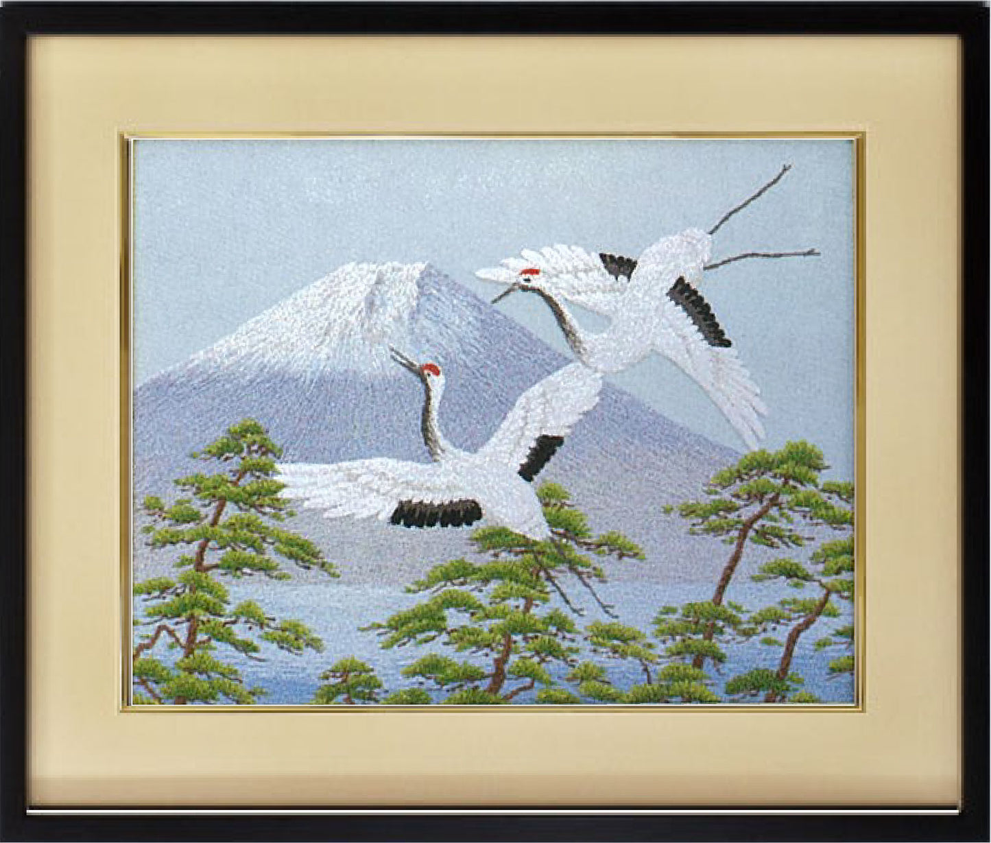 No.43 Mt. Fuji and Dancing Cranes