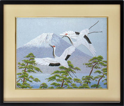 No.43 Mt. Fuji and Dancing Cranes