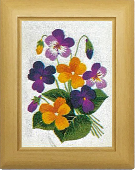 No.632 Violets Set with Frame
