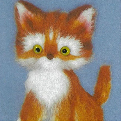 No752 こねこ 額付きセット(毛立て）