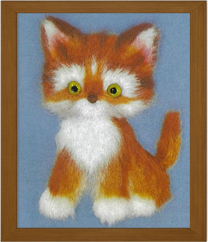 No752 こねこ 額付きセット(毛立て）