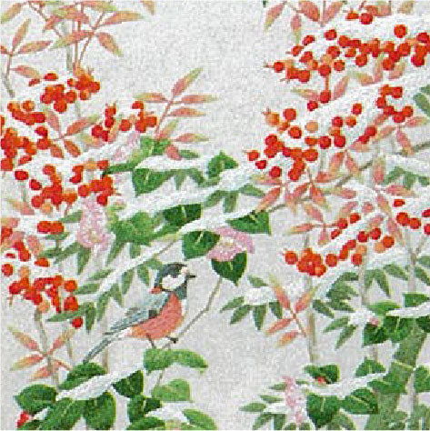 No85 南天に小鳥